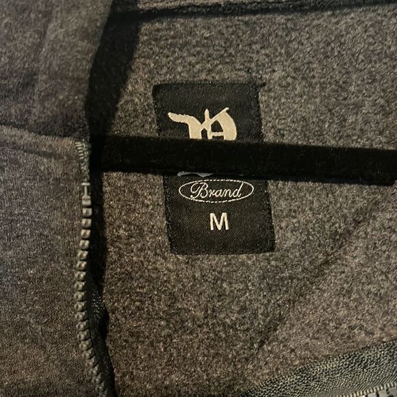 Mens Gray Hoodie - Dark - Like New Zip Up Sweater - Medium - Picture 2 of 6